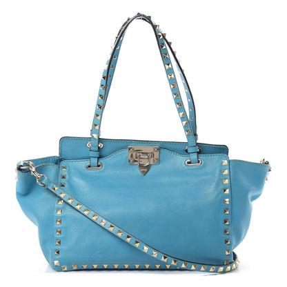Valentino Garavani Vitello Small Rockstud Tote Parrot 1 of 17