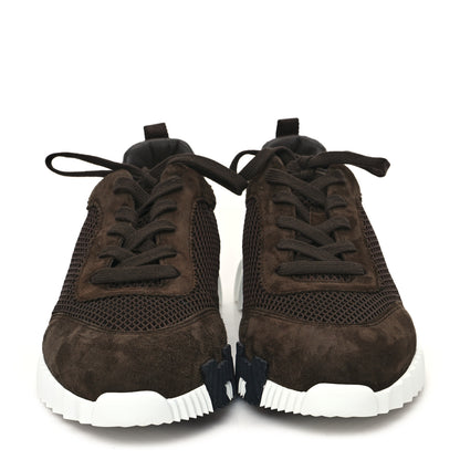 Hermes Graphic Mesh Suede Goatskin Mens Bouncing Sneakers 42 Ecorce 3 of 9