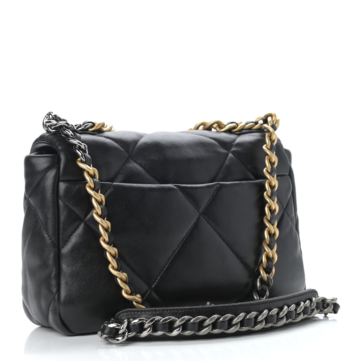 Chanel Lambskin Quilted Medium Chanel 19 Flap Black 3 of 9