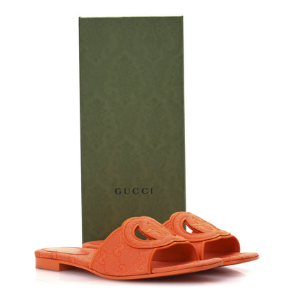 Gucci Canvas Interlocking G Cut Out Slide Sandals 40 Orange 10 of 10