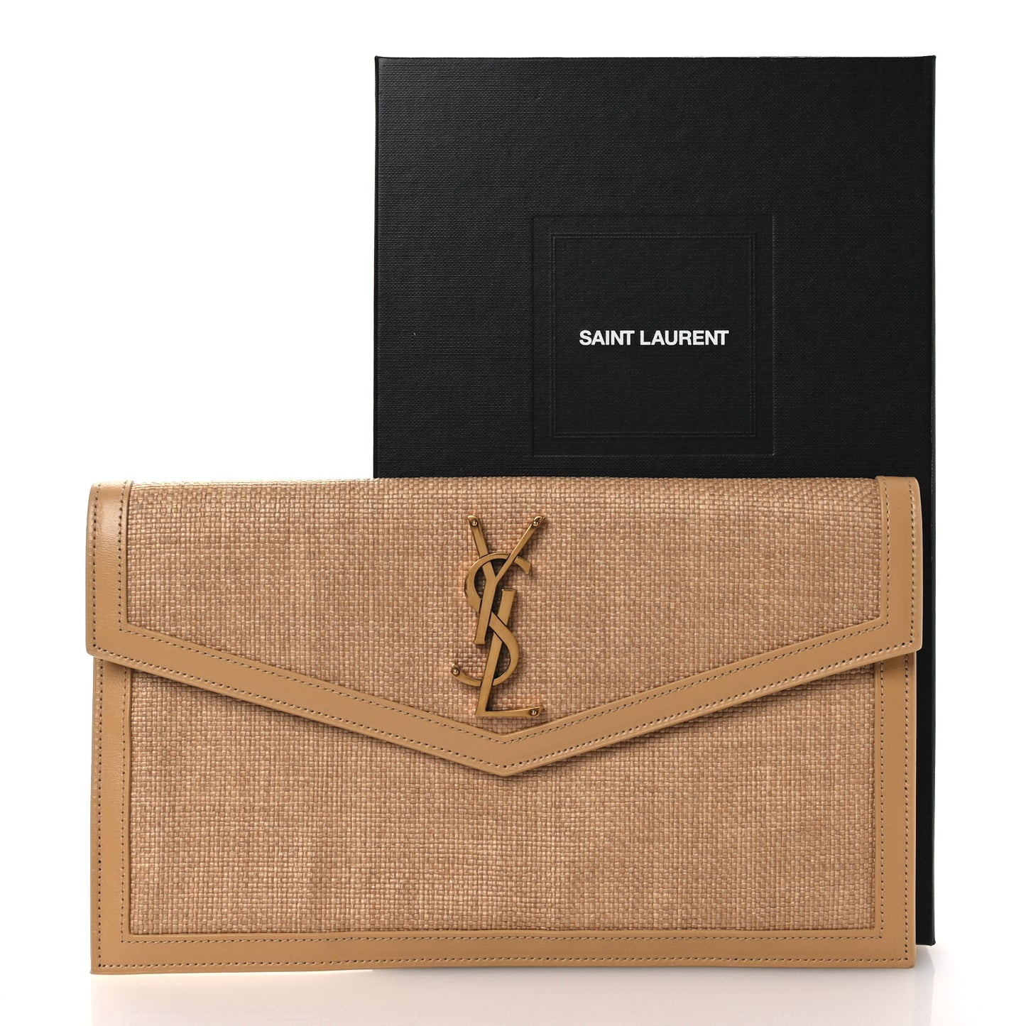 Micro Raffia Uptown Pouch Natural Hay Blush