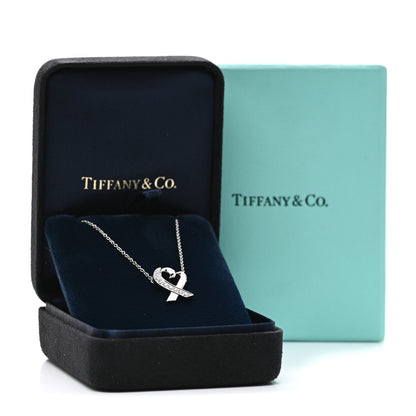 Tiffany 18K White Gold Diamond Small Paloma Picasso Loving Heart Necklace 7 of 7