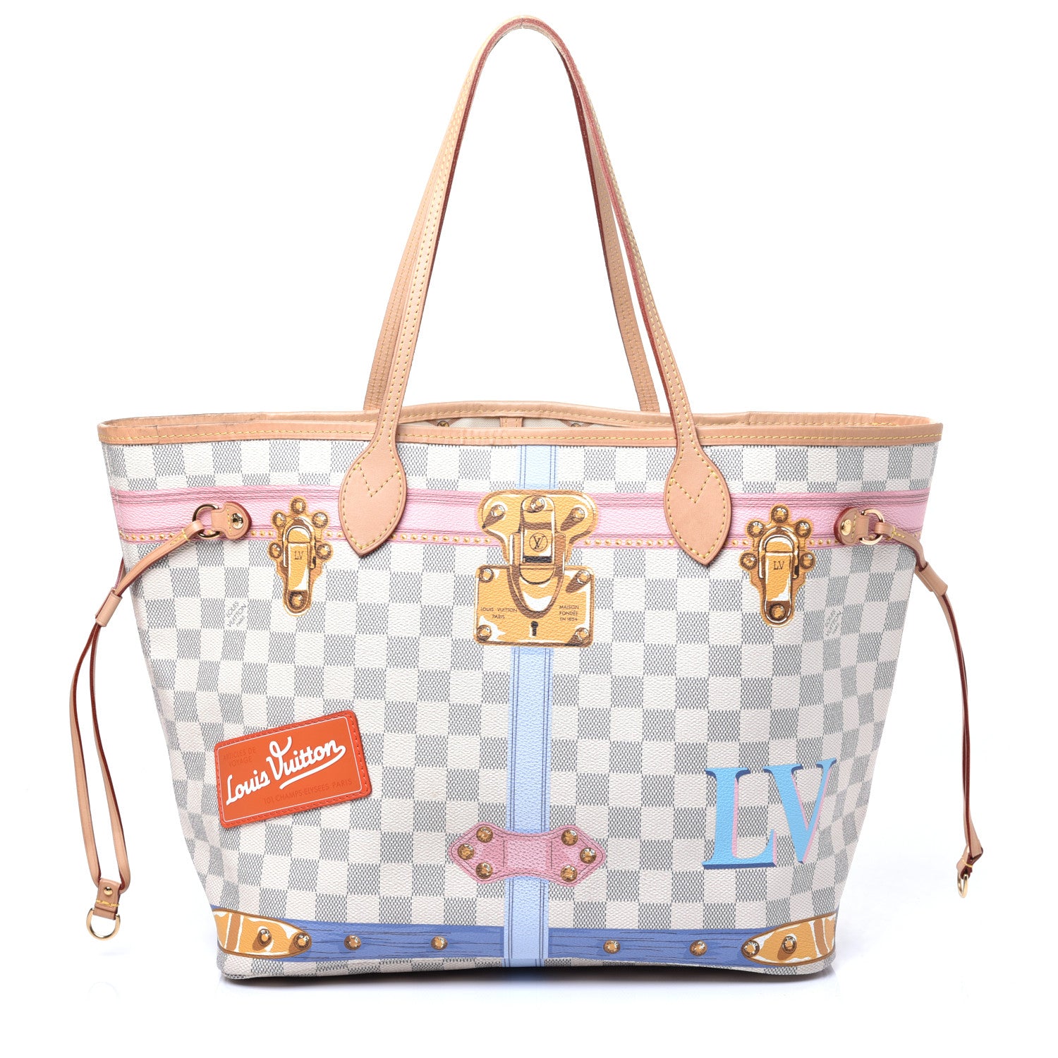 Louis Vuitton Damier Azur Summer Trunks Neo Neverfull MM 1 of 10