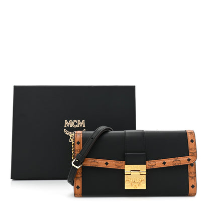 MCM Visetos Large Tracy Chain Wallet Black Cognac 10 of 10