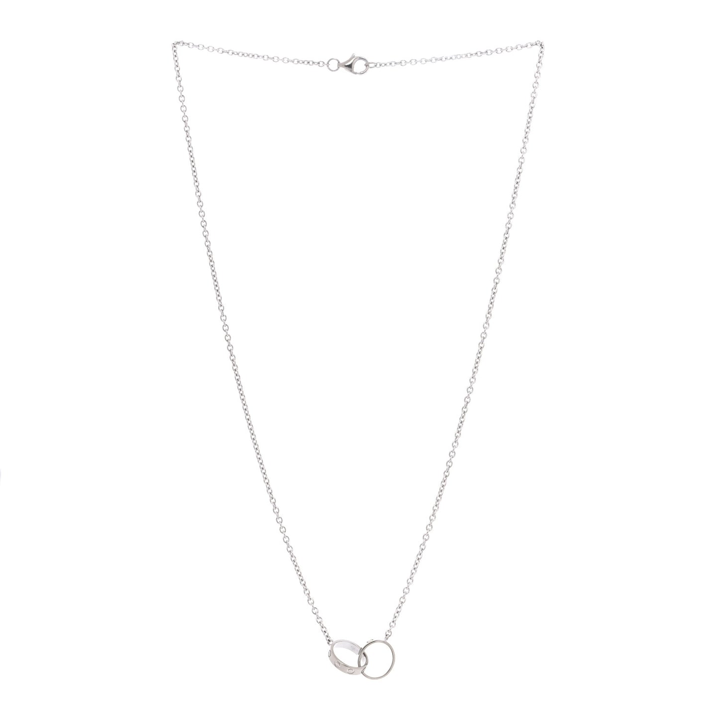 18K White Gold Interlocking LOVE Necklace