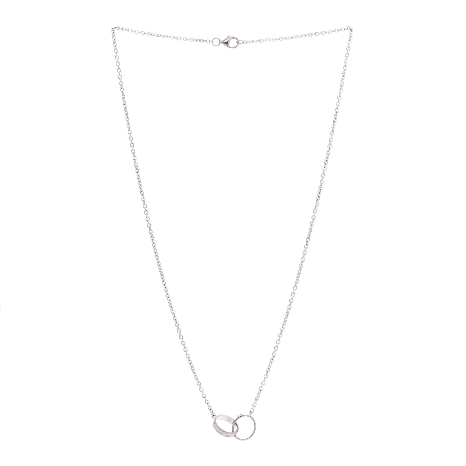 Cartier 18K White Gold Interlocking LOVE Necklace 2 of 7