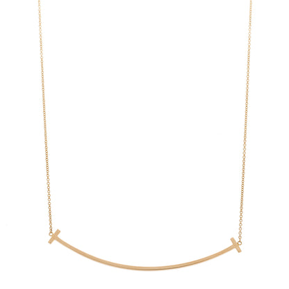 Tiffany 18K Rose Gold T Smile Pendant Necklace 1 of 6