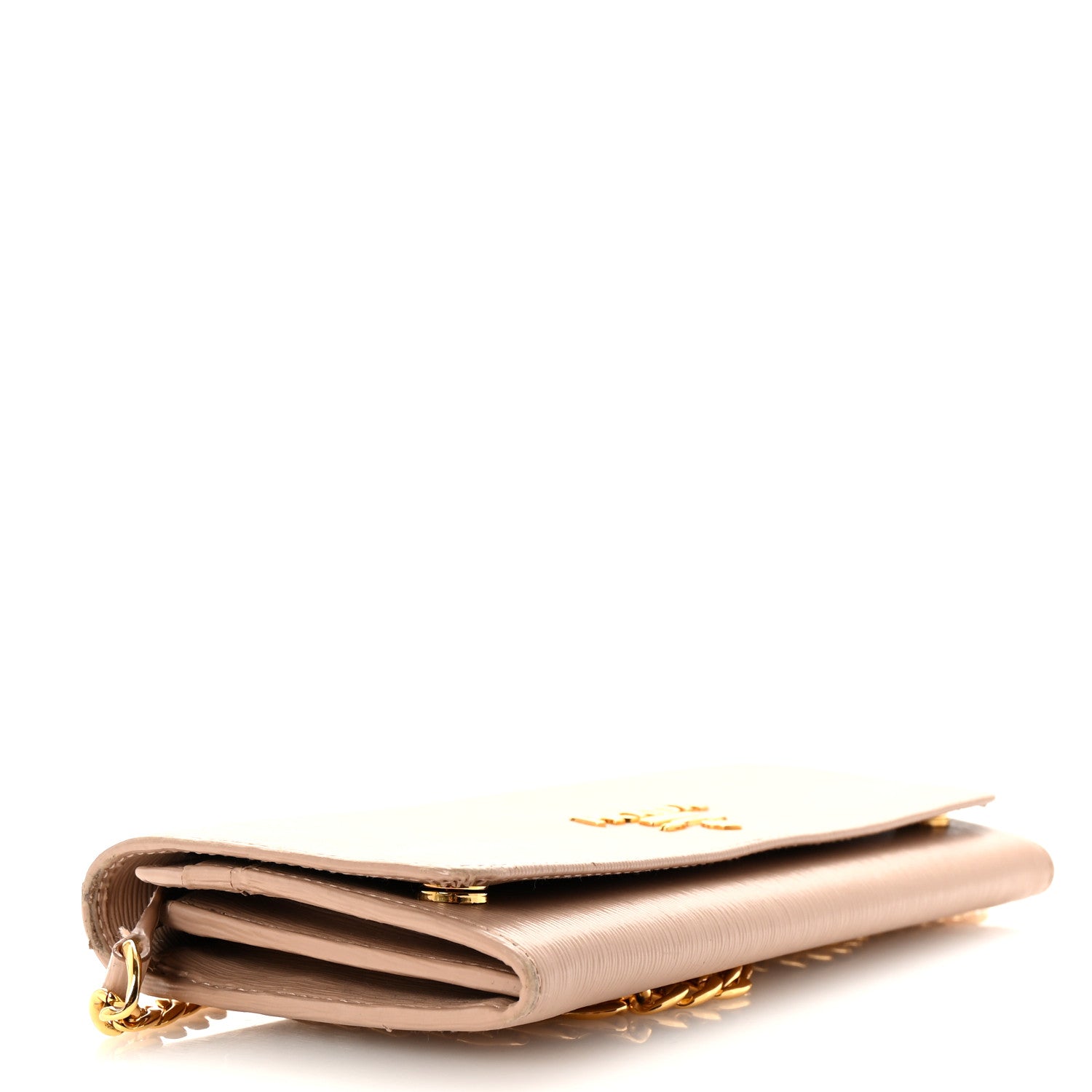 Prada Vitello Move Metal Oro Chain Wallet Cipria 4 of 9