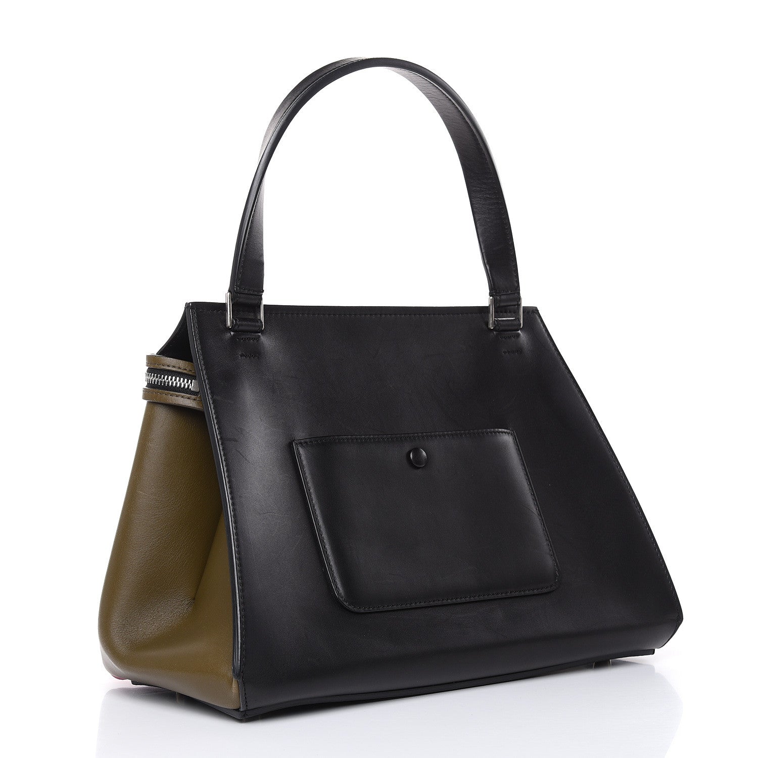 Celine Smooth Calfskin Small Tri-Color Edge Shoulder Bag Fushia 3 of 18