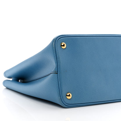 Prada Saffiano Cuir Bi-Color Medium Double Bag Mare Baltico 8 of 9