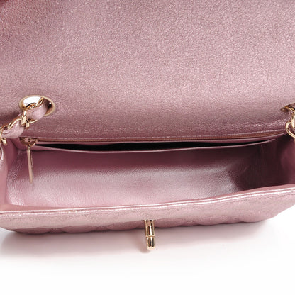 Chanel Metallic Goatskin Quilted Mini Flap Pink 5 of 8