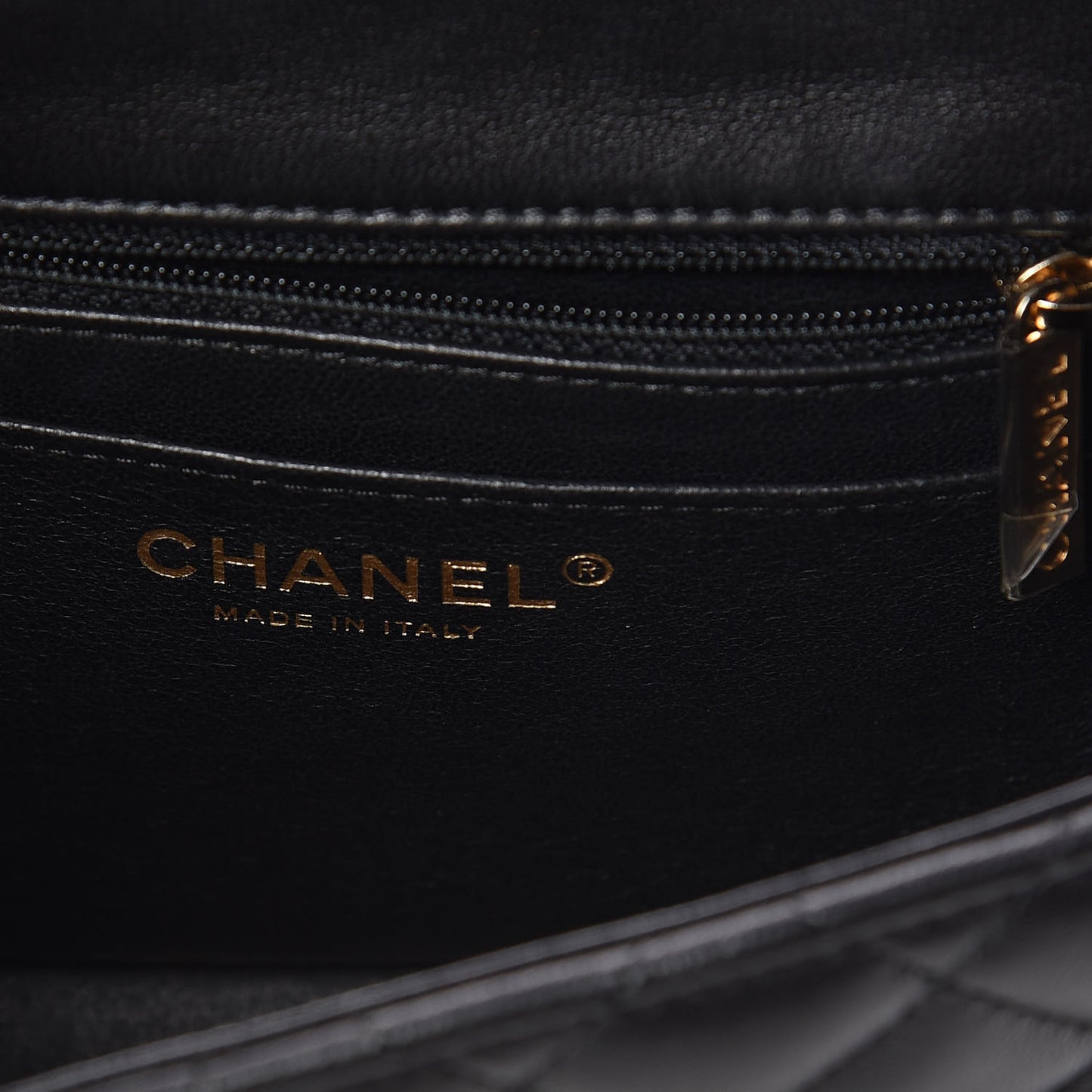 Lambskin Quilted Mini Square Flap Black
