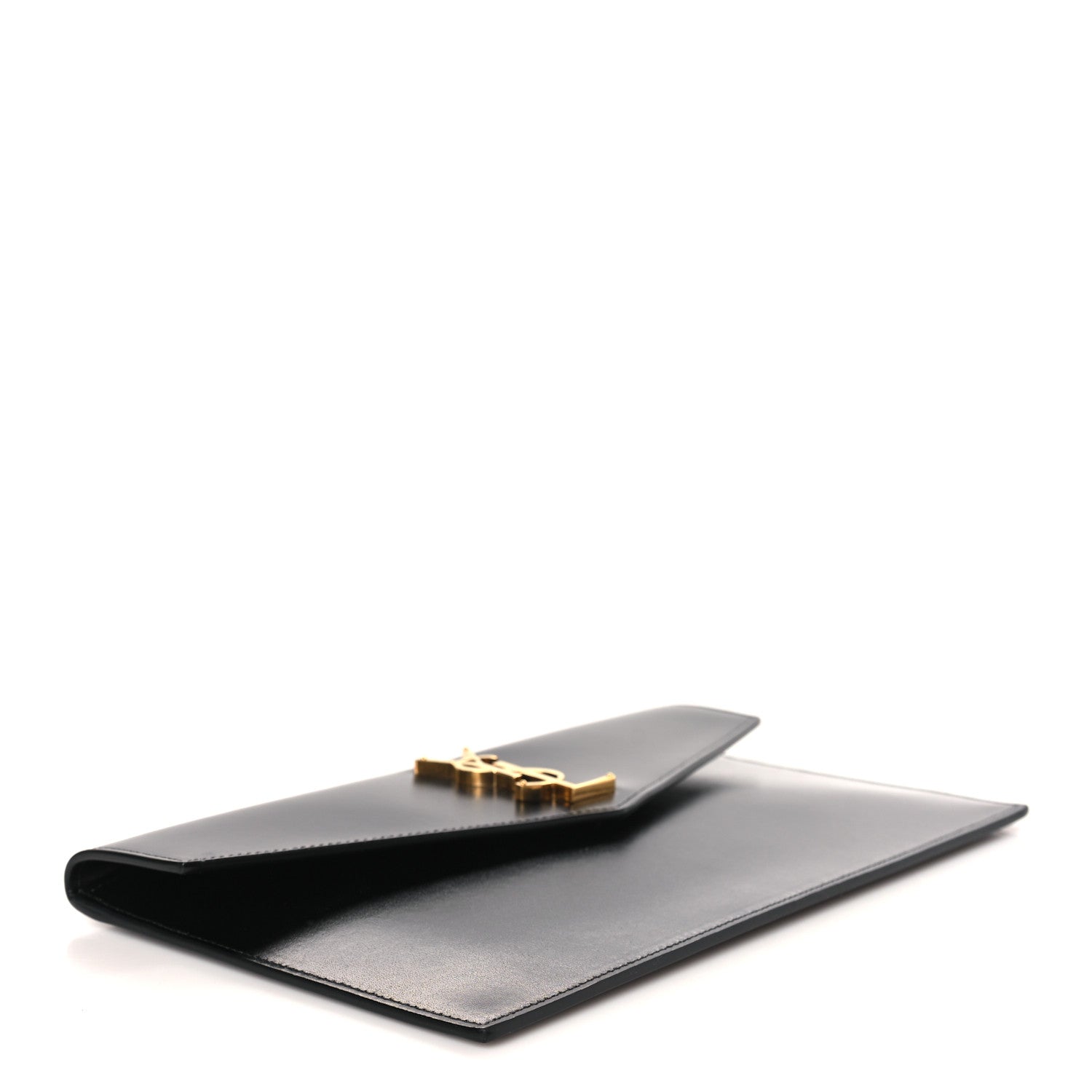 Saint Laurent Smooth Shiny Calfskin Monogram Uptown Pouch Black 4 of 7