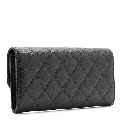 Chanel Caviar Quilted Large Gusset Flap Wallet Black 5 of 26