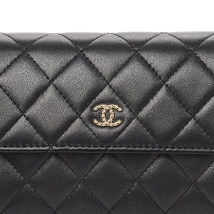 Chanel Lambskin Quilted Pearl Clutch With Chain Black 11 of 11
