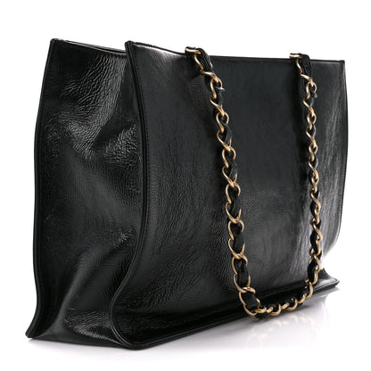 Chanel Shiny Aged Calfskin Shopping Bag Black 3 of 10
