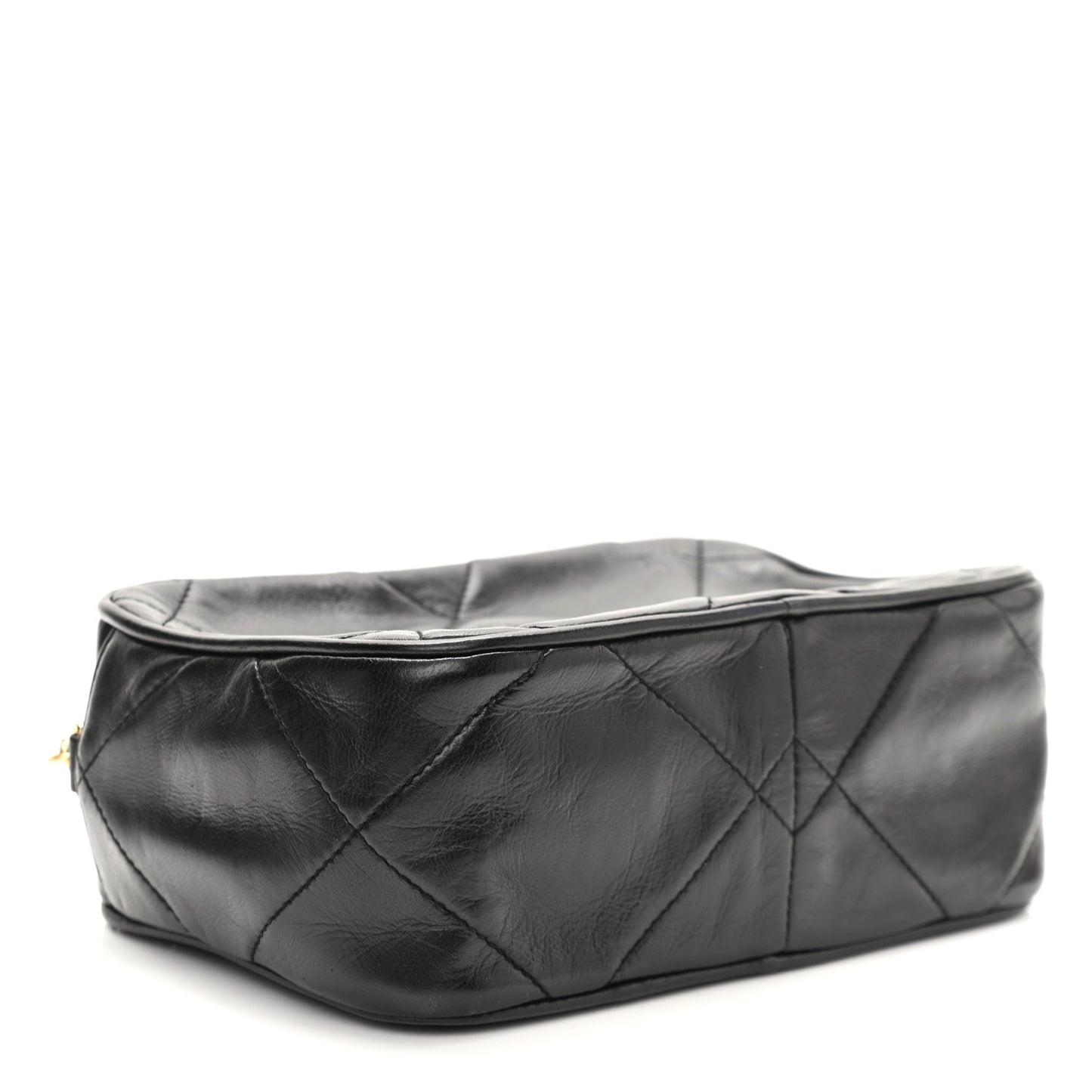 Lambskin Quilted CC Tassel Camera Case Black