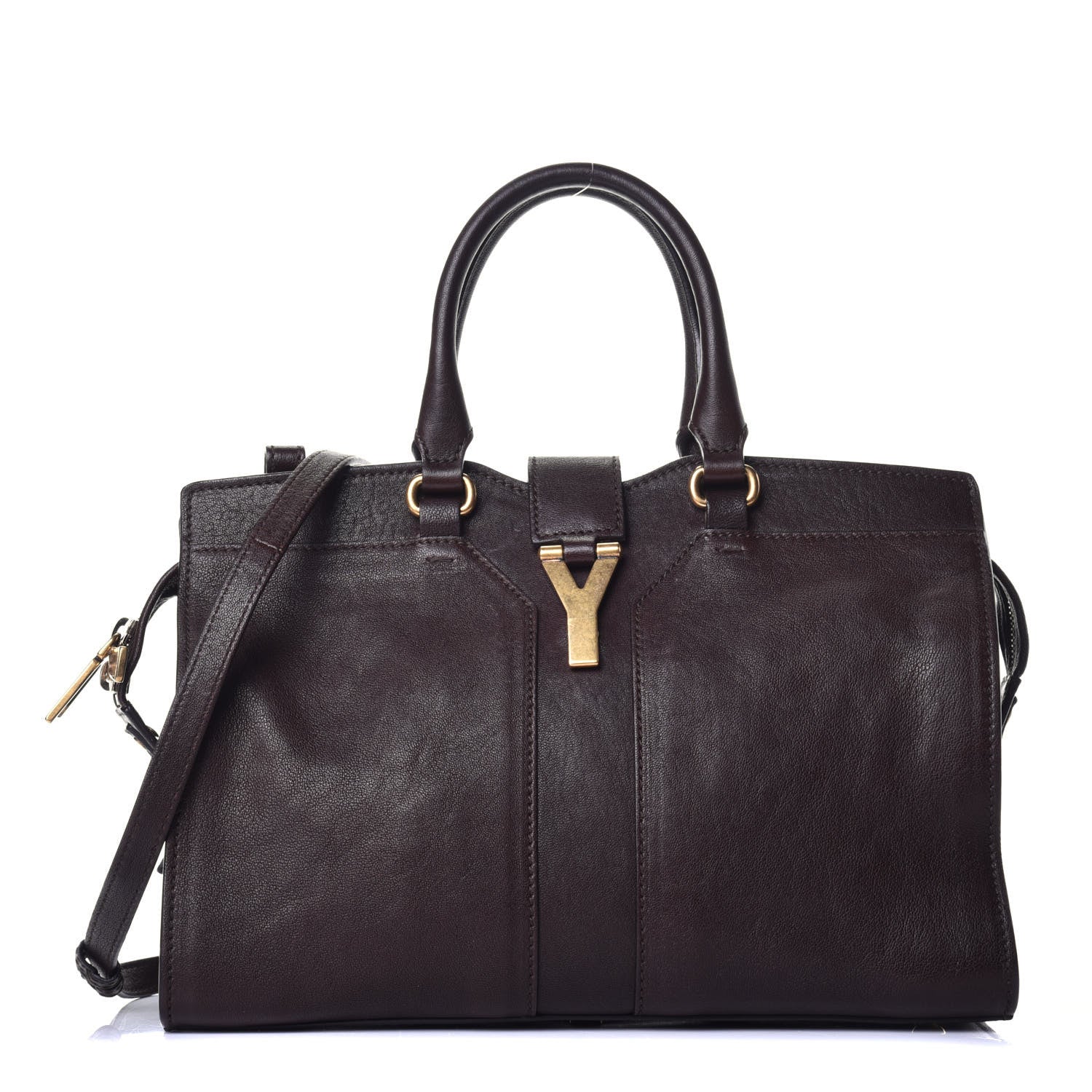 Saint Laurent Sheepskin Small Cabas ChYc Dark Brown 1 of 8