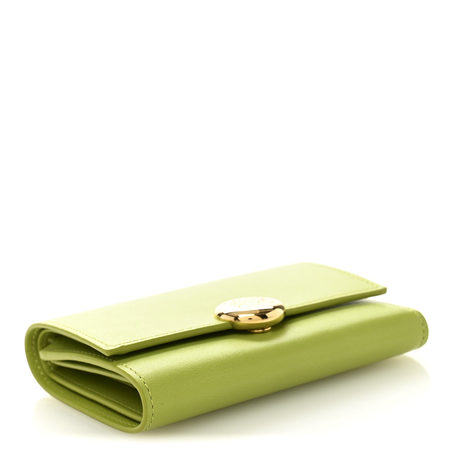 Nappa Calfskin Small Vertical Wallet Green