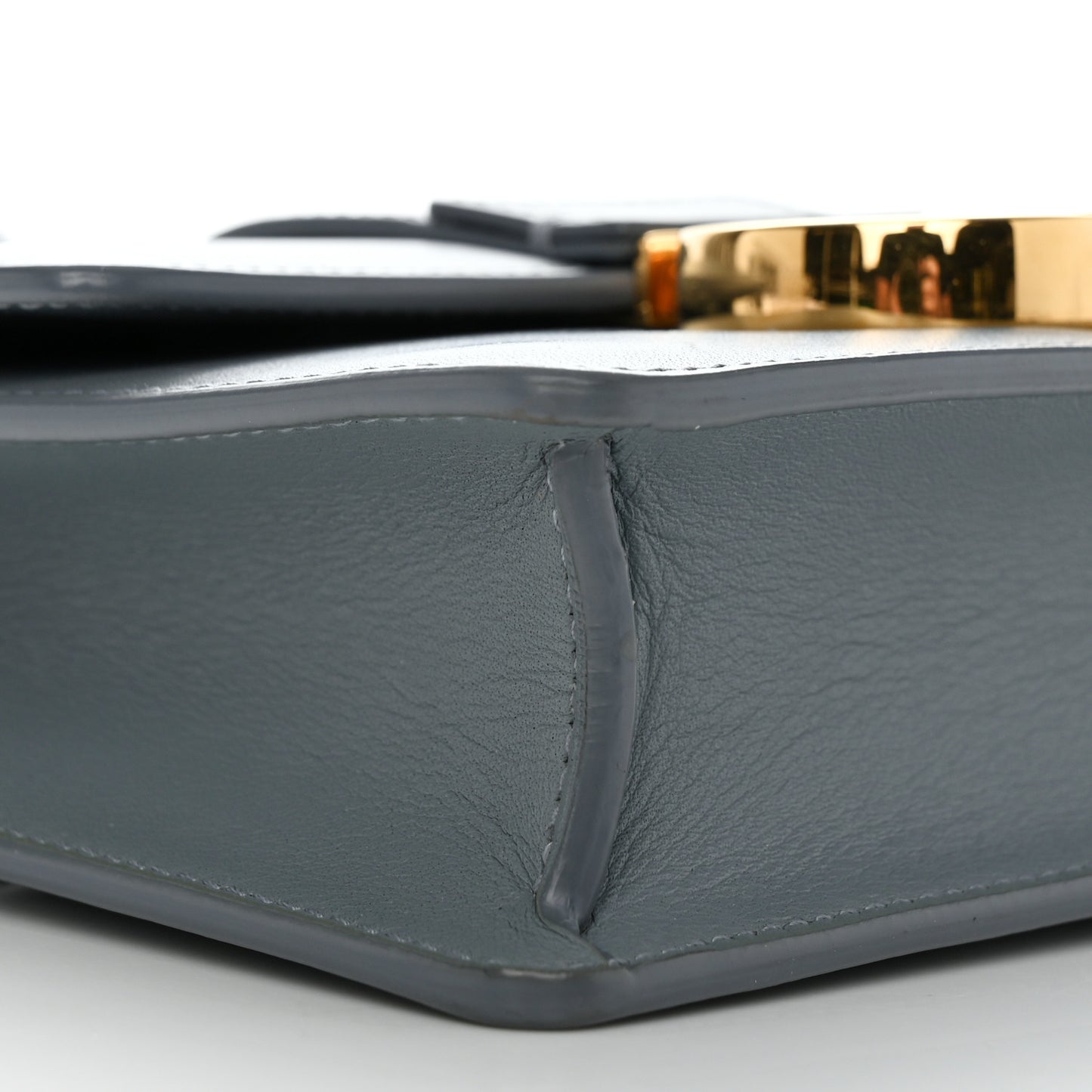 Smooth Calfskin Micro 30 Montaigne Flap Bag Blue Gray