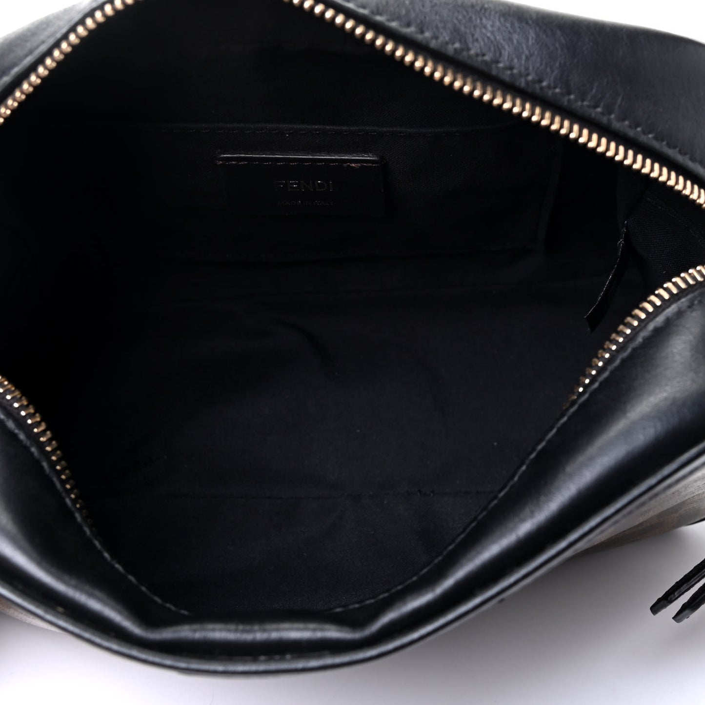Glazed Fabric Vitello Century FF 1974 Stamp Patch Camera Case Mogano Panna Black