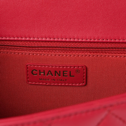 Chanel Lambskin Quilted Jumbo Mademoiselle Chic Flap Red 7 of 10