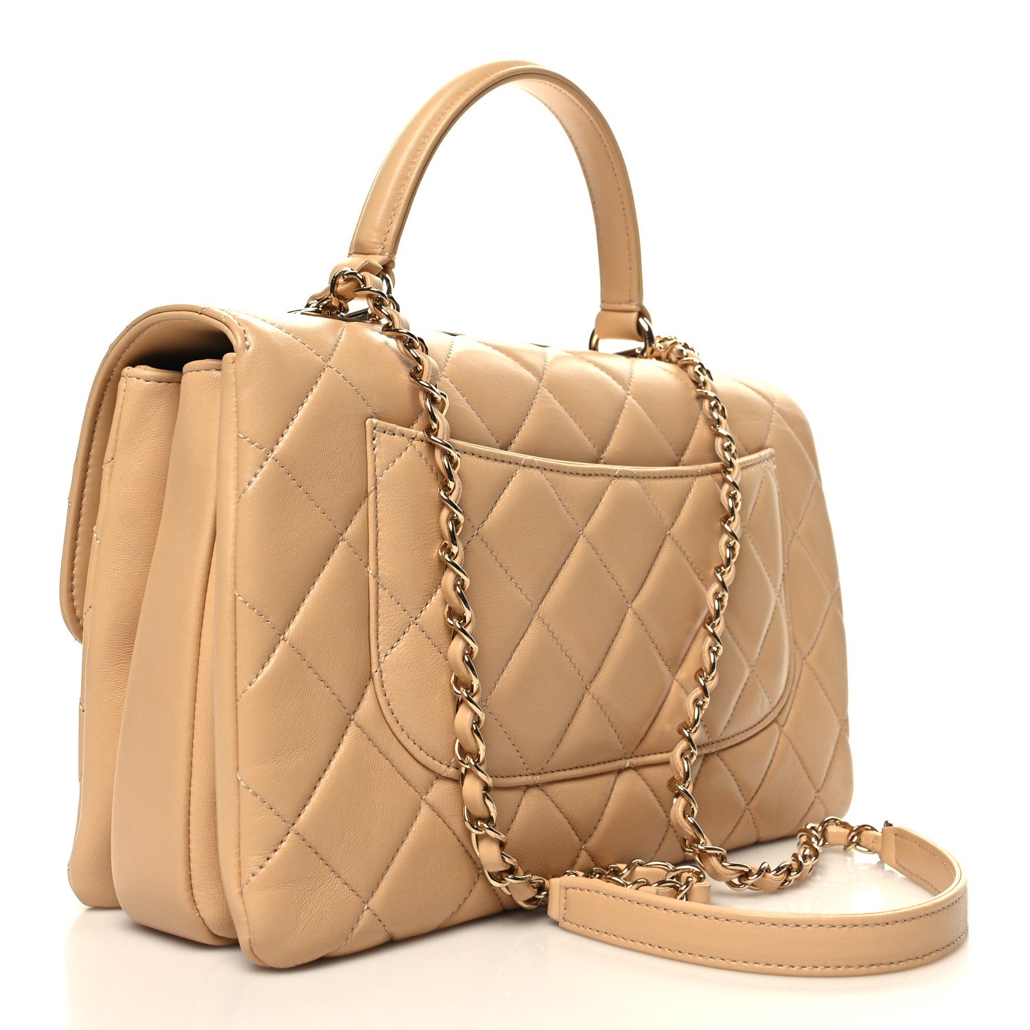 Chanel Lambskin Quilted Medium Trendy CC Flap Dual Handle Bag Beige 3 of 12