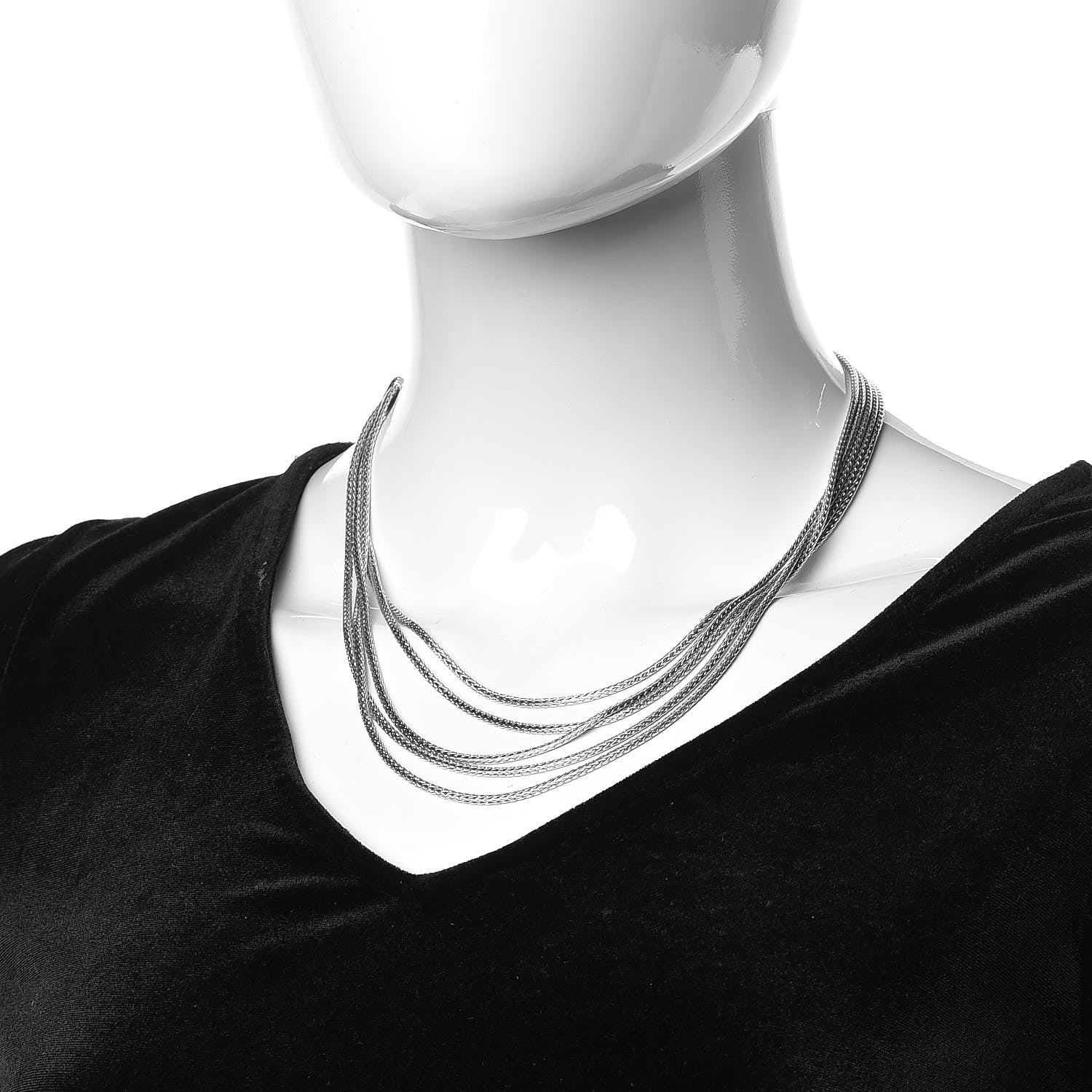 John Hardy Sterling Silver Classic Chain Bib Necklace 2 of 5