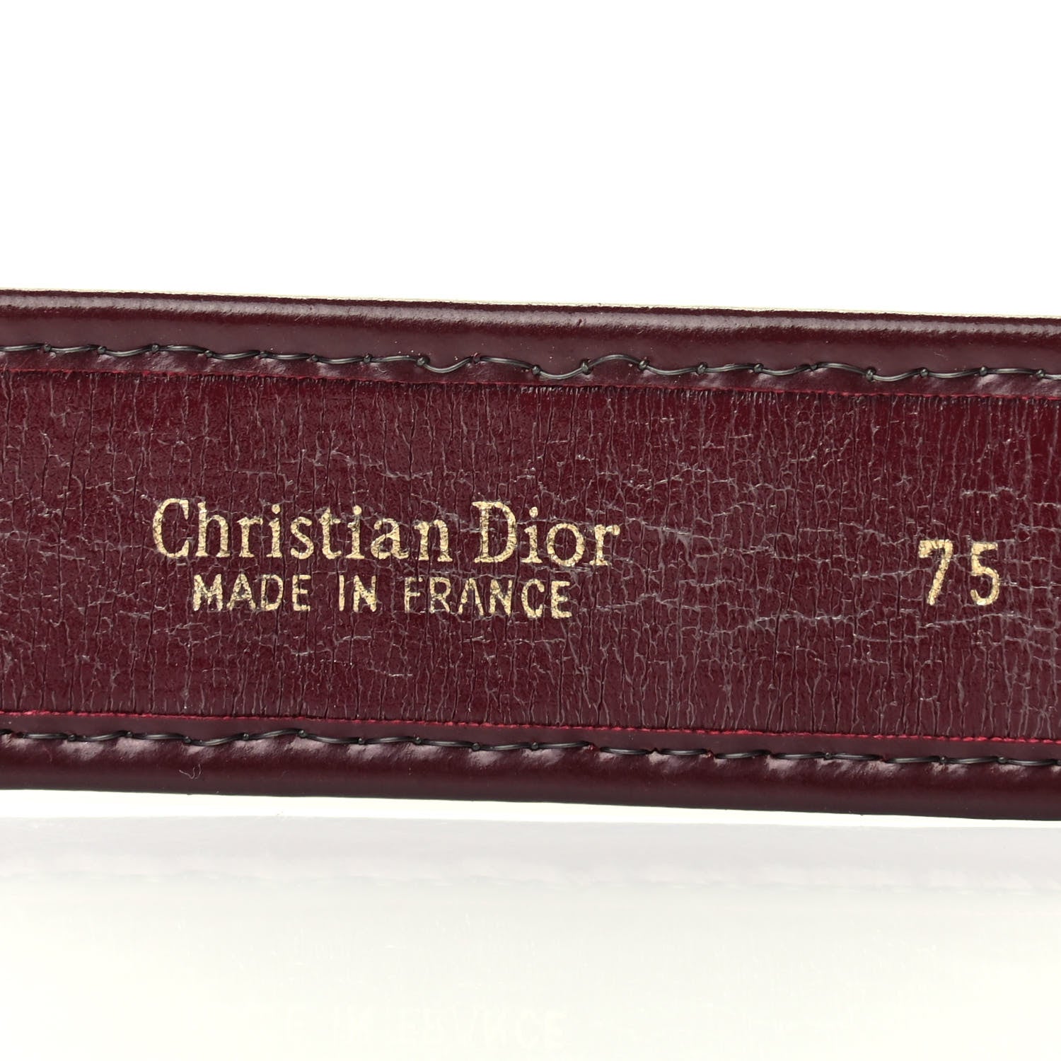 Christian Dior Monogram Buckle Belt 75 Burgundy 5 of 5
