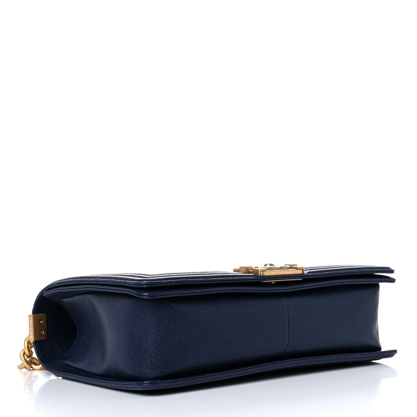 Caviar Quilted New Medium Boy Flap Dark Navy Blue