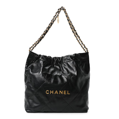 Chanel Shiny Calfskin Quilted Small Chanel 22 Black 1 of 11