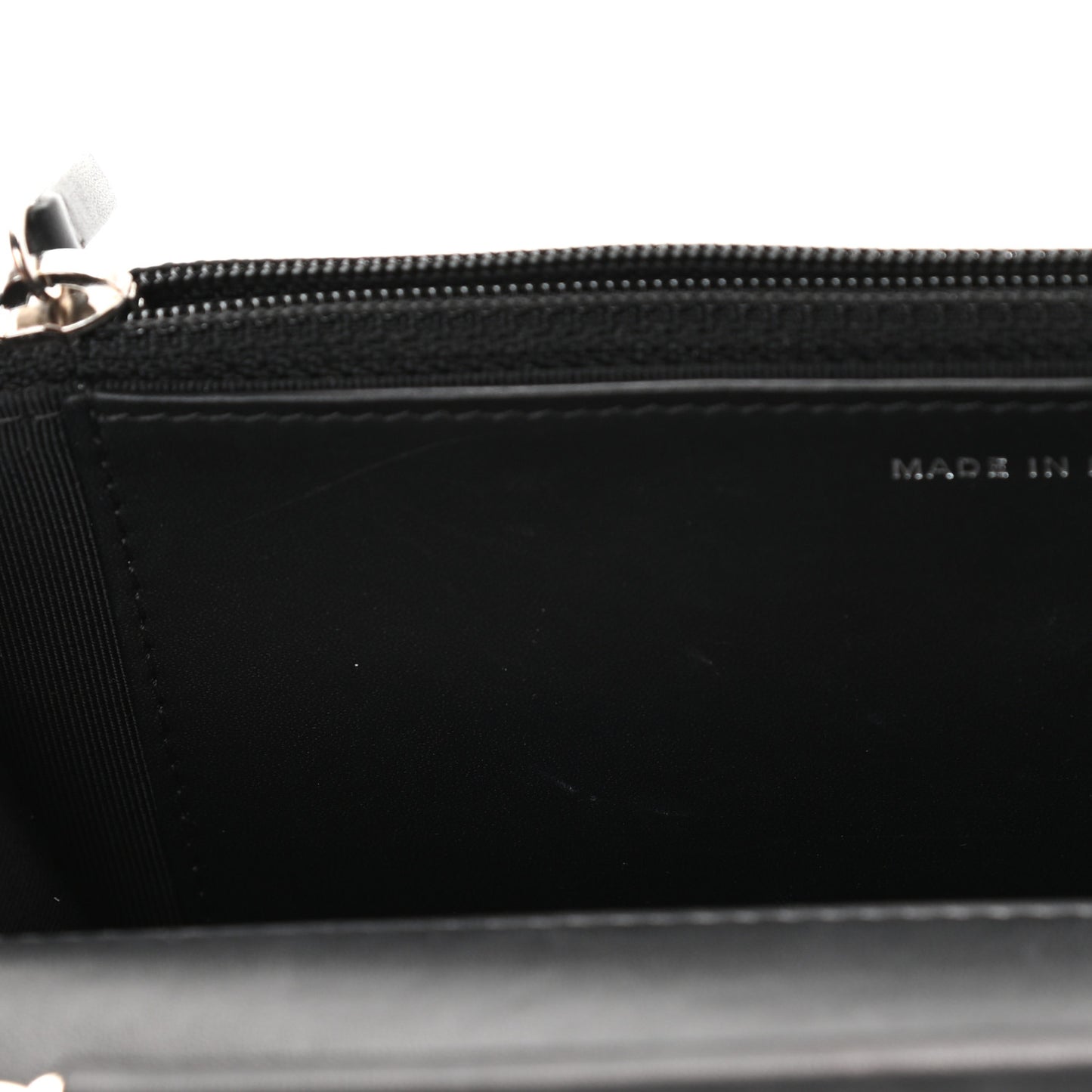 Patent Quilted Wallet On Chain WOC Black