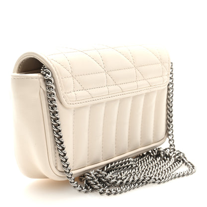 Gucci Calfskin Matelasse Aria Super Mini GG Marmont Shoulder Bag Mystic White 3 of 11