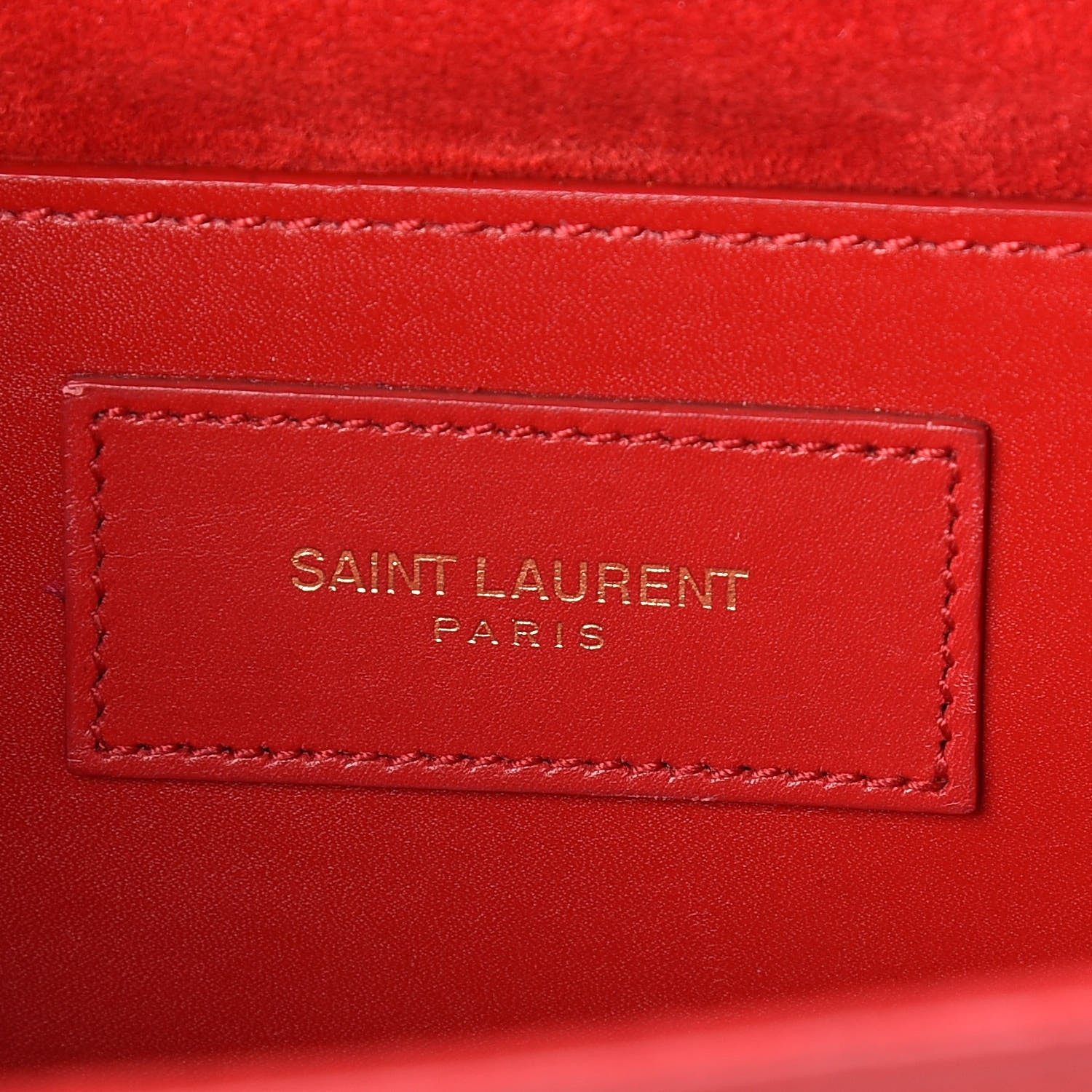 Saint Laurent Calfskin Monogram Cassandre Clutch Rouge Orient 6 of 8
