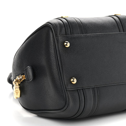 MCM Grained Calfskin Studded Boston Bag Black 5 of 11