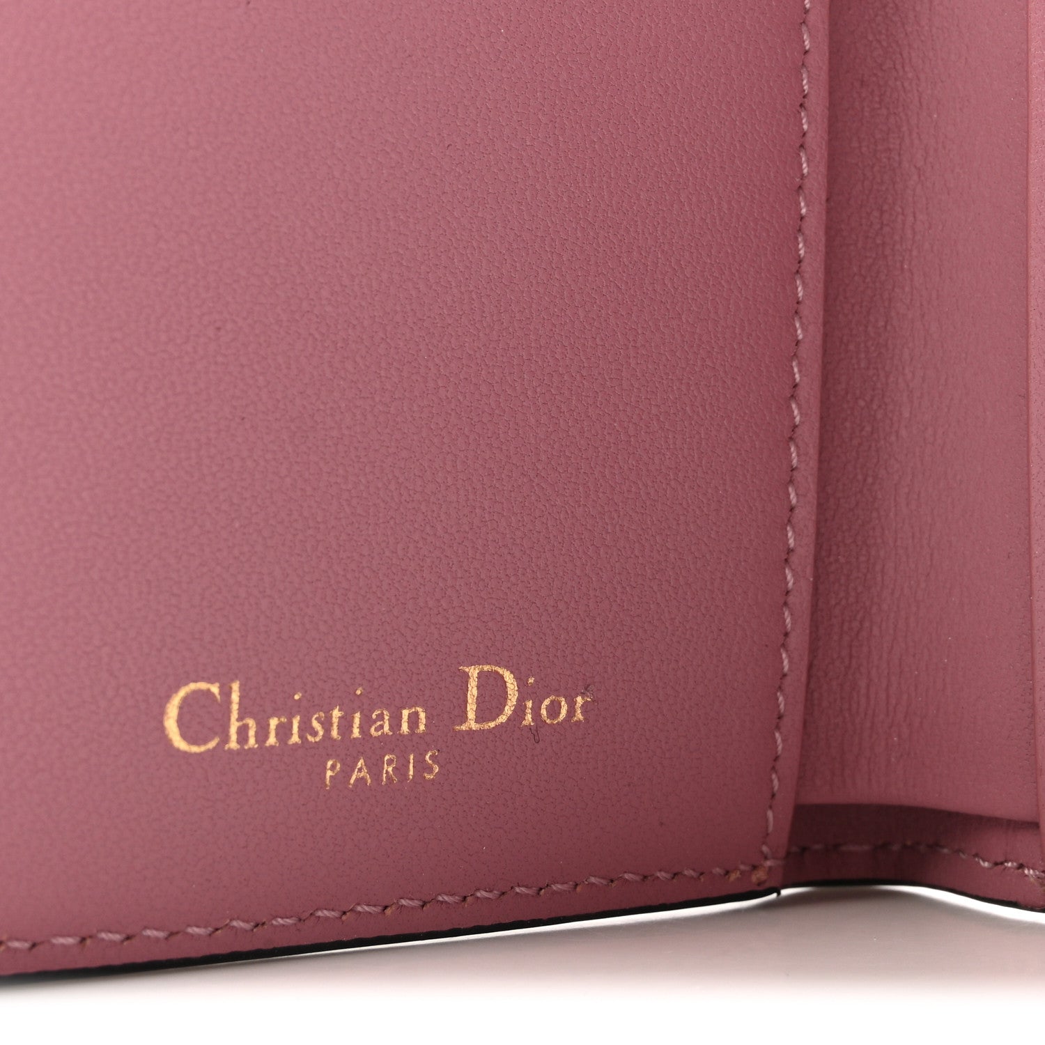 Christian Dior Goatskin Saddle Lotus Wallet Pink 6 of 6