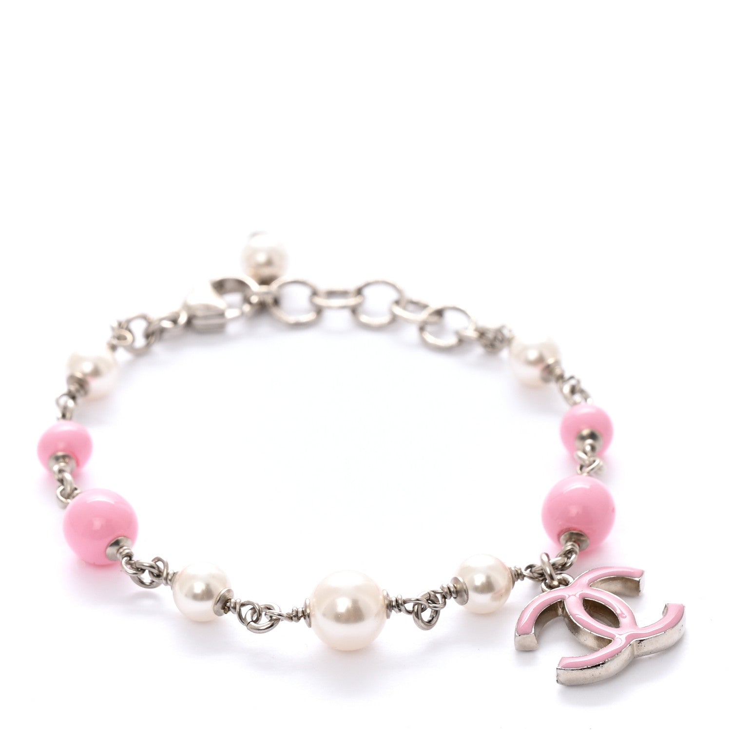 Chanel Pearl Enamel CC Bracelet Pink 1 of 6