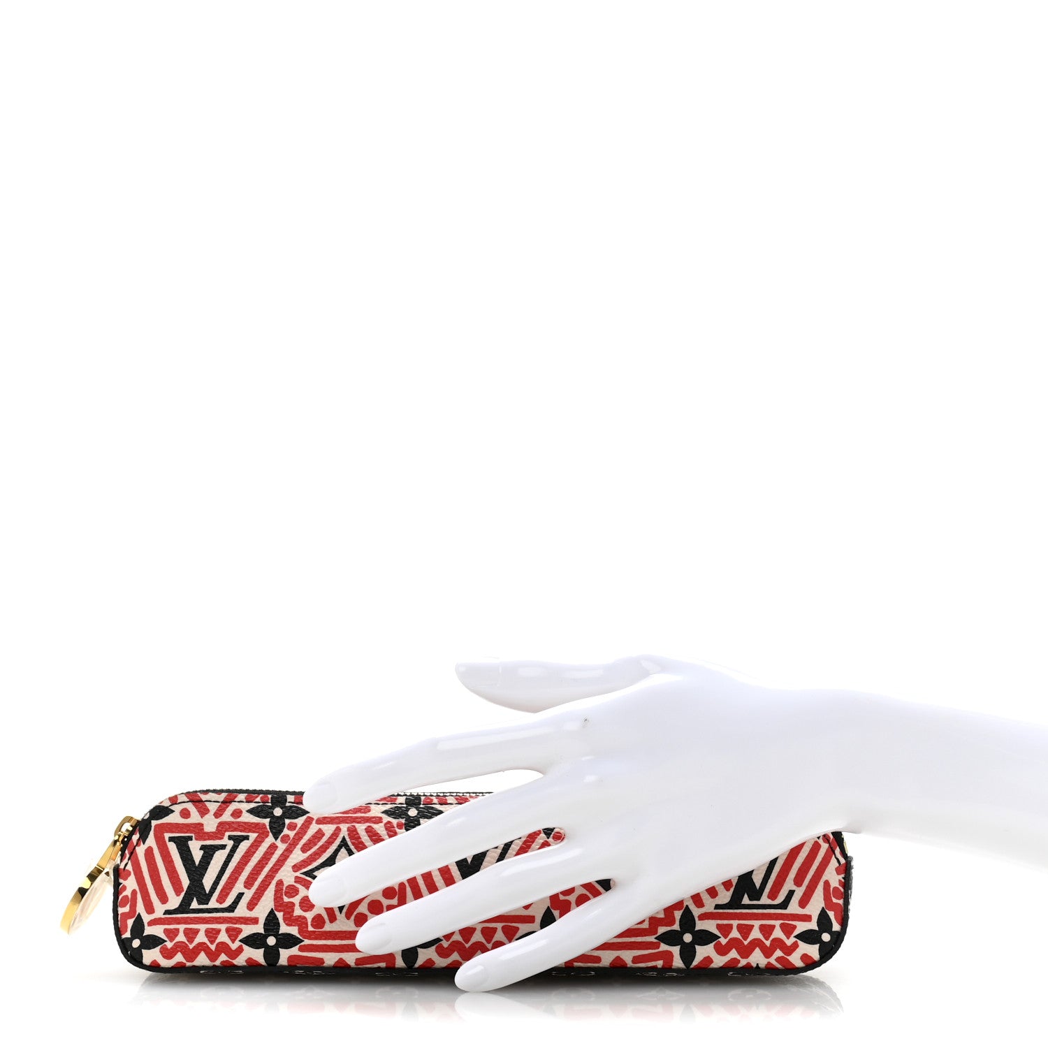 Louis Vuitton Monogram Giant Crafty Elizabeth Pencil Pouch Creme Rouge Black 2 of 8