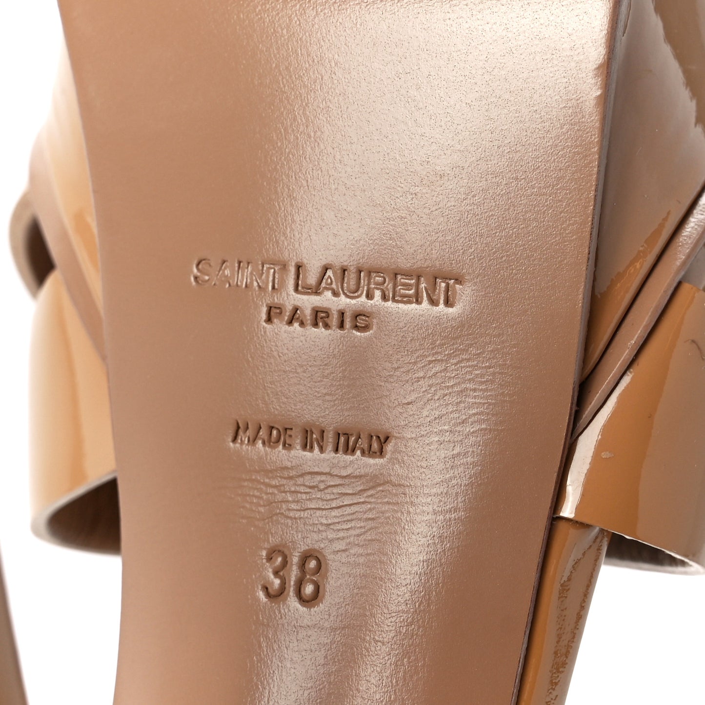 Patent Tribute 105 Platform Sandals 38 Nude Powder