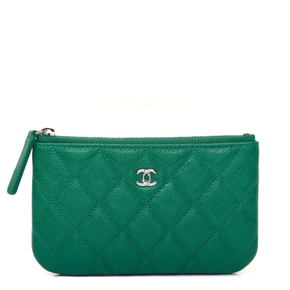 Chanel Caviar Quilted Small Cosmetic Case Green 1 of 10