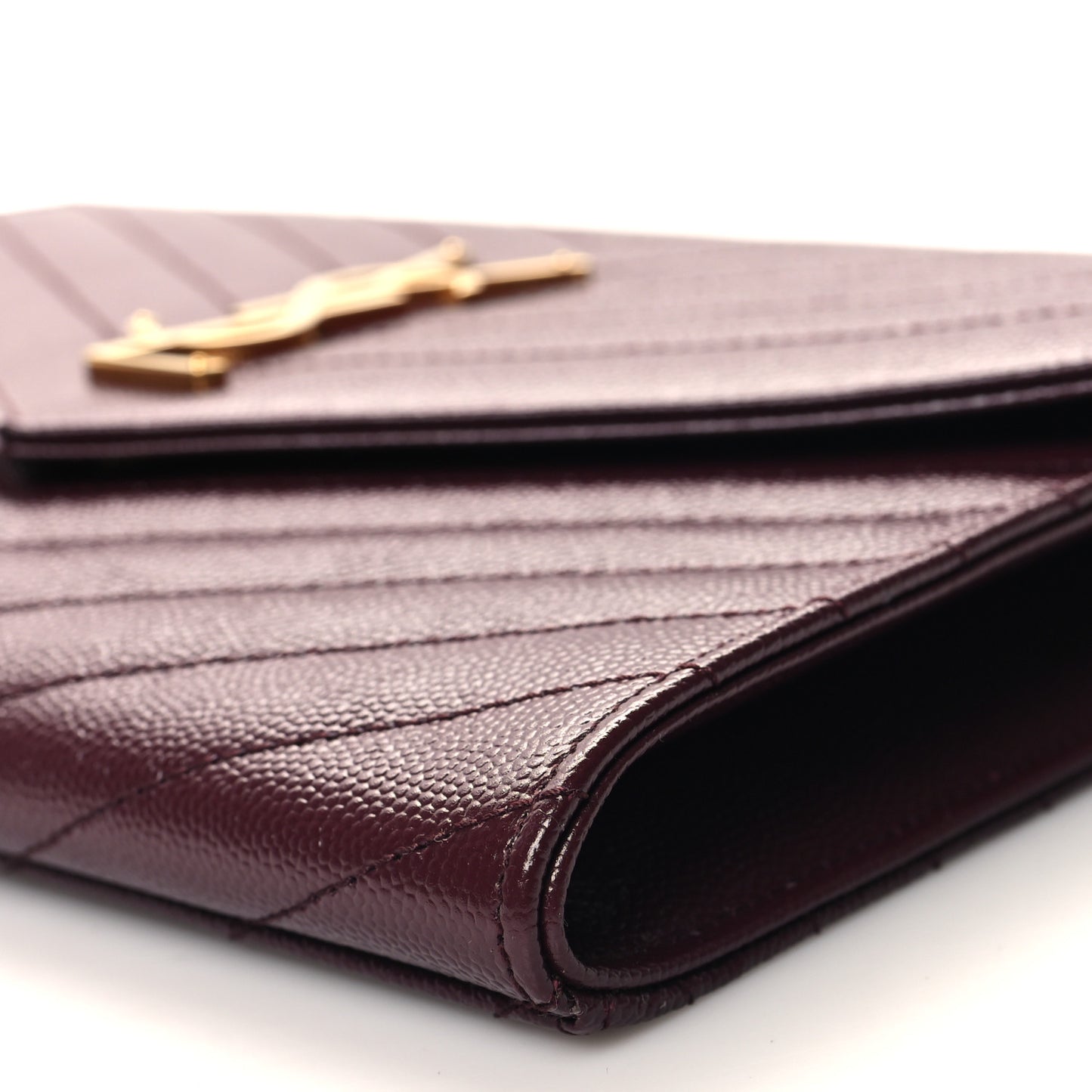 Grain De Poudre Matelasse Chevron Monogram Envelope Clutch Rouge Legion