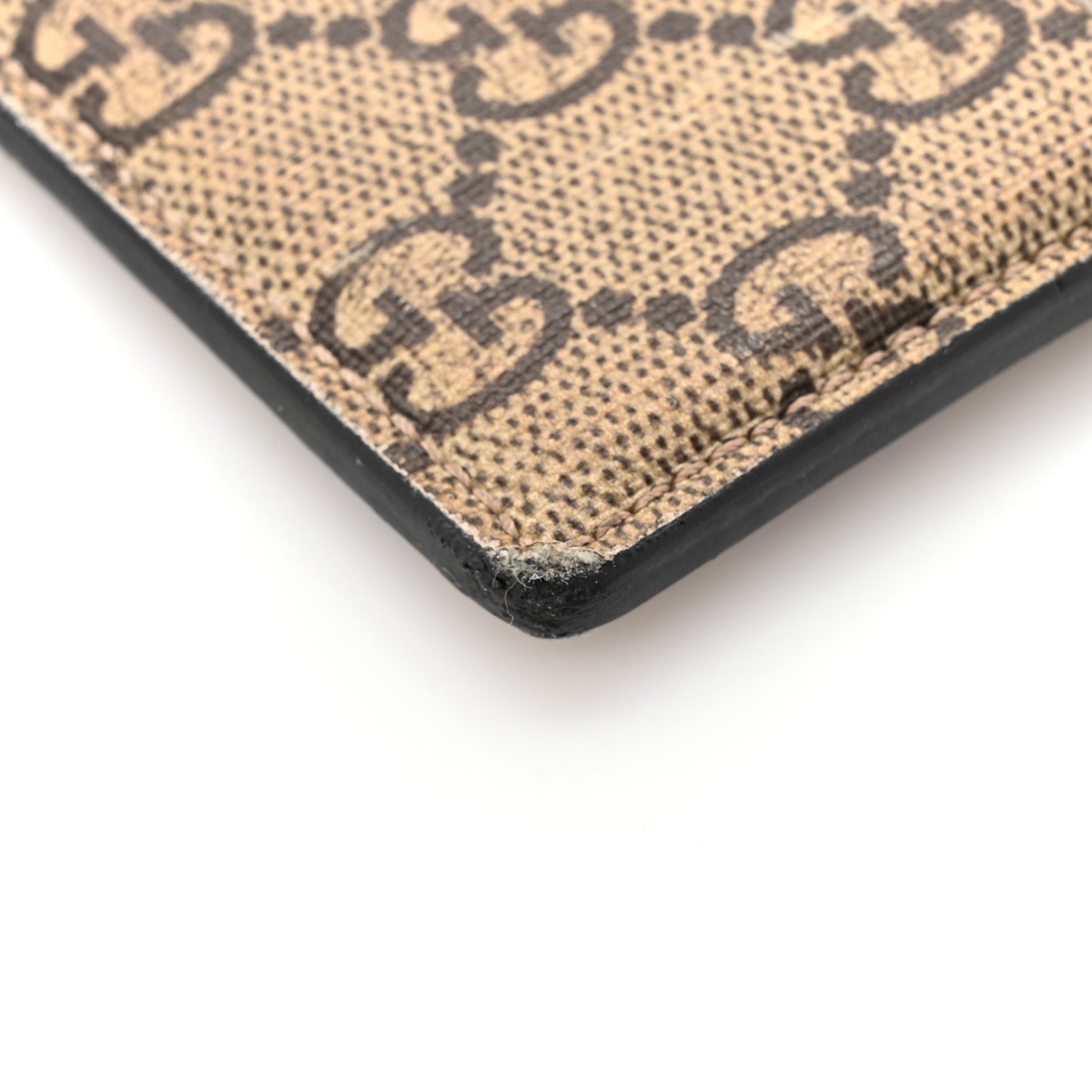 Gucci GG Supreme Monogram Kingsnake Card Holder Beige Black 9 of 12
