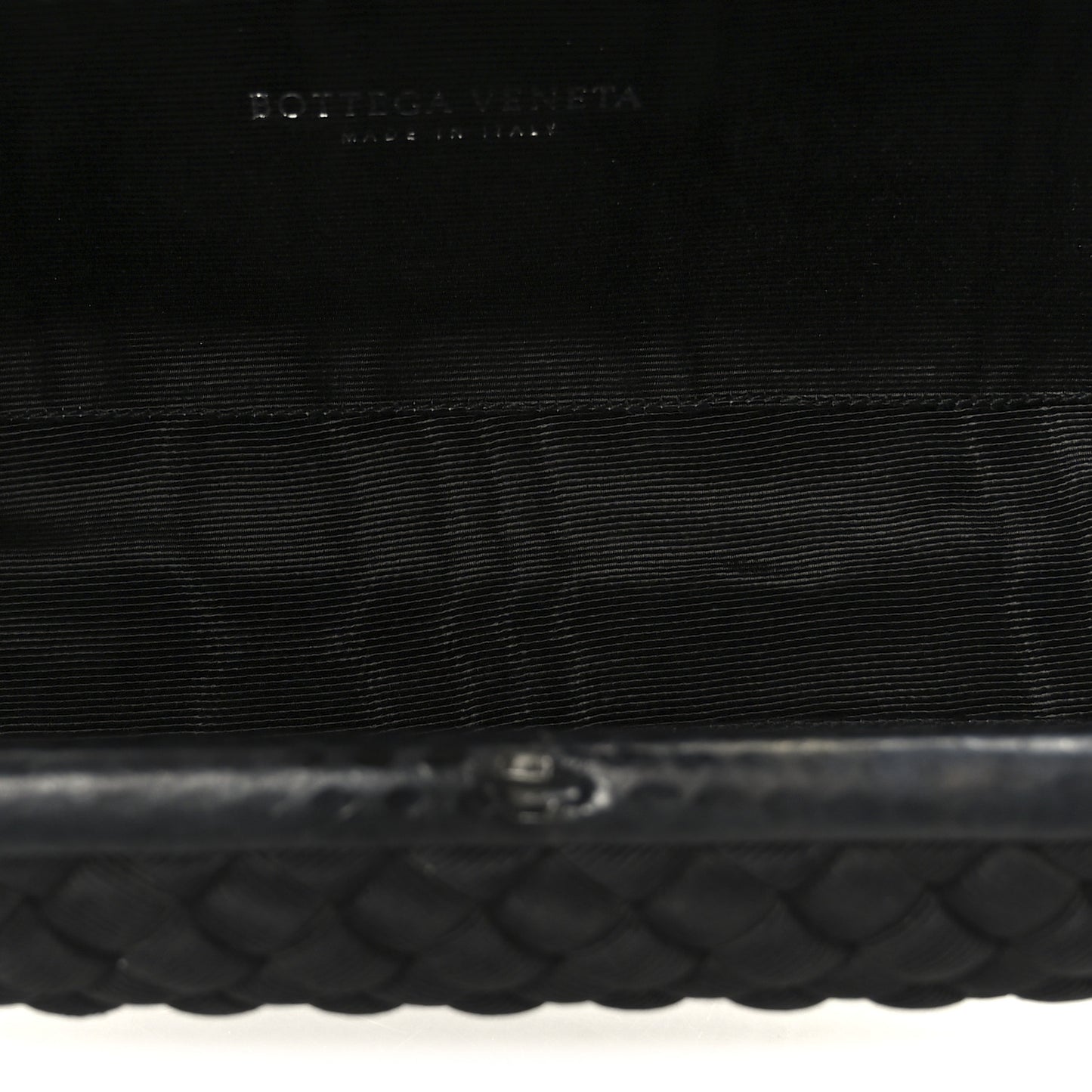 Satin Ayers Intreccio Impero Stretch Knot Clutch Black
