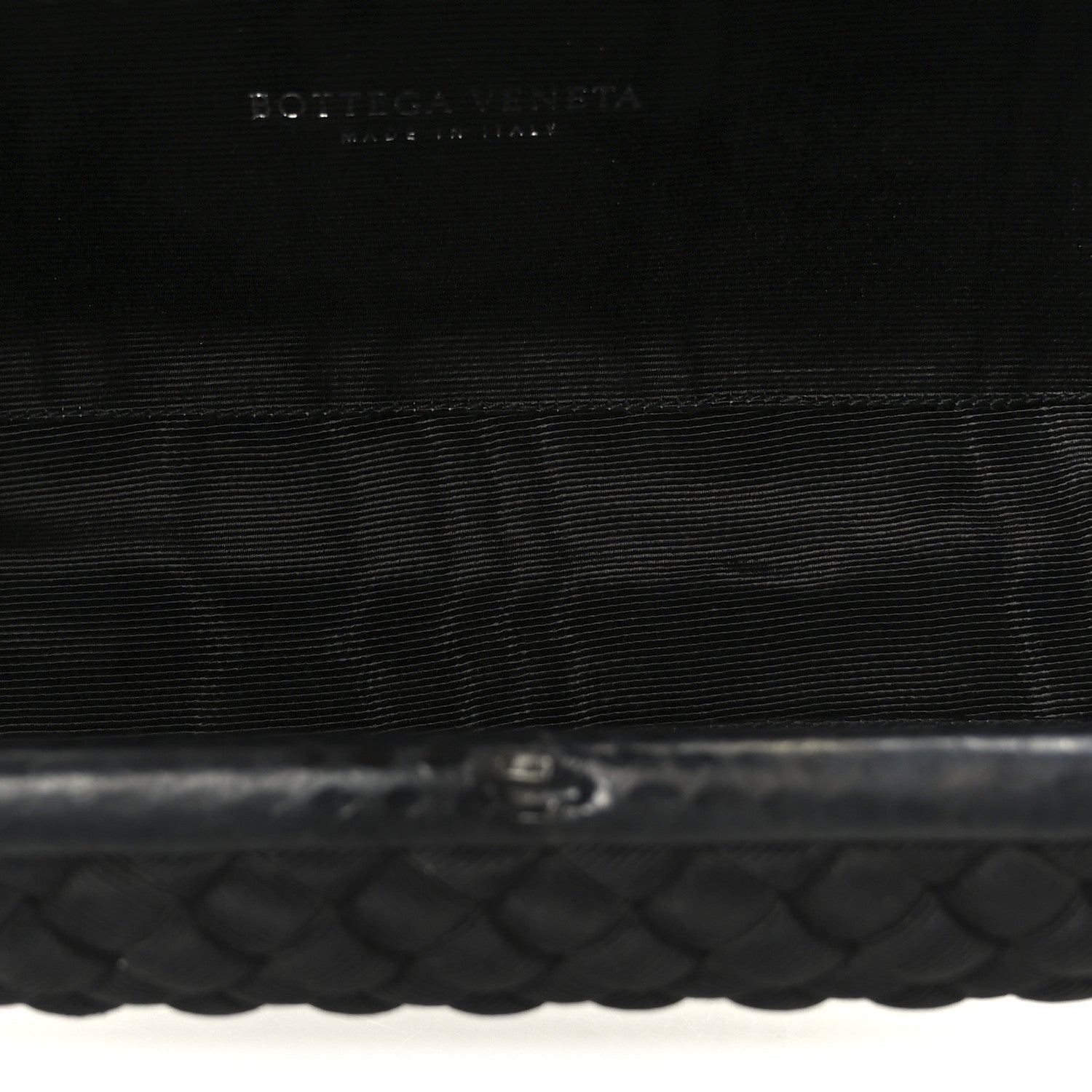Bottega Veneta Satin Ayers Intreccio Impero Stretch Knot Clutch Black 5 of 7