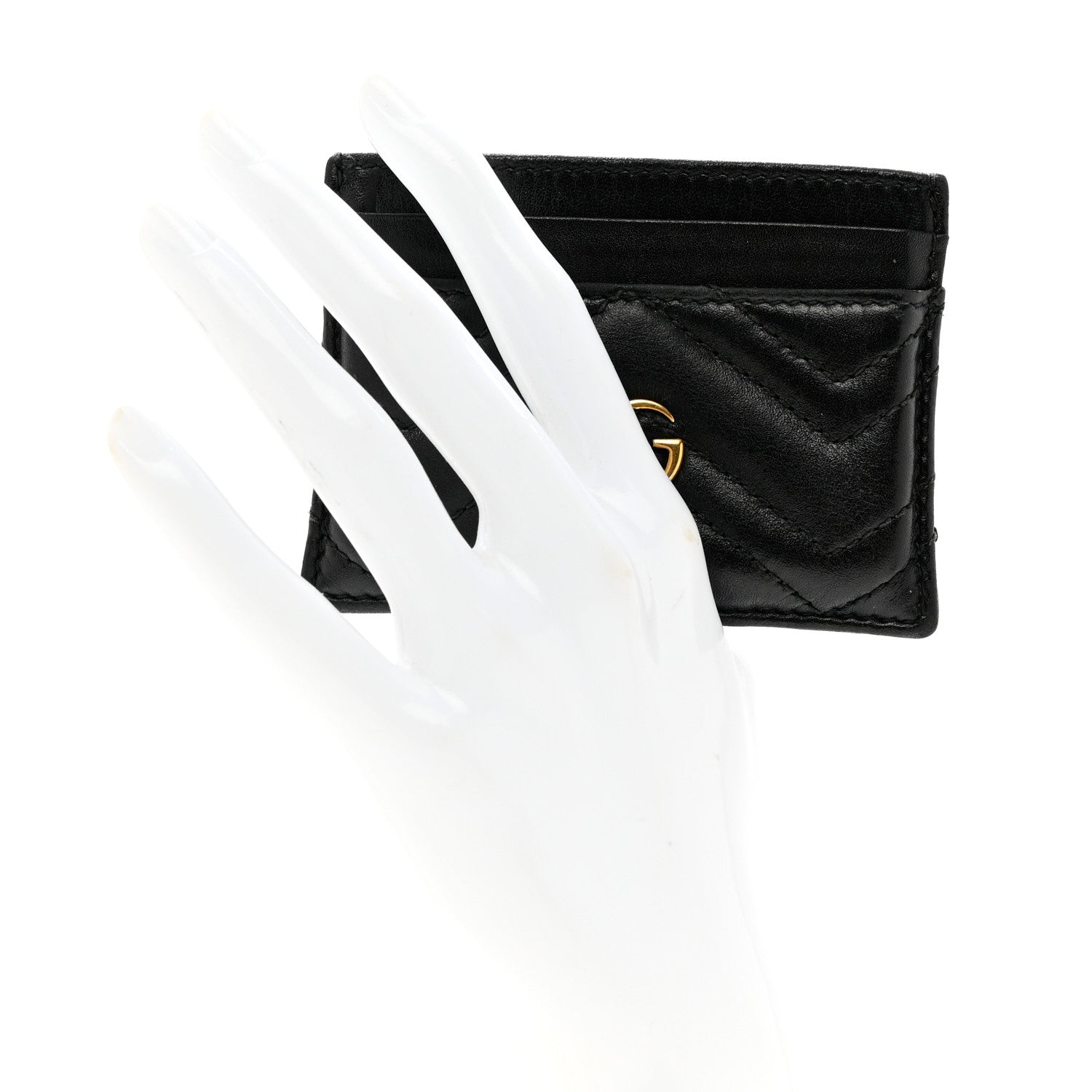 Gucci Calfskin Matelasse GG Marmont Card Holder Black 2 of 6