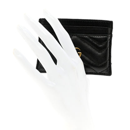 Gucci Calfskin Matelasse GG Marmont Card Holder Black 2 of 6