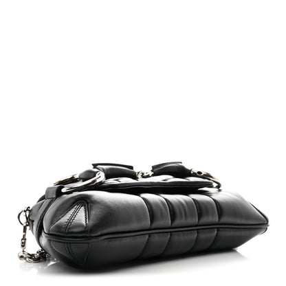 Gucci Nappa Vertical Matelasse Small Maxi Horsebit Chain Shoulder Bag Black 6 of 19