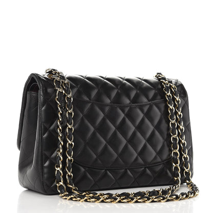 Chanel Lambskin Quilted Jumbo Double Flap Black 4 of 11