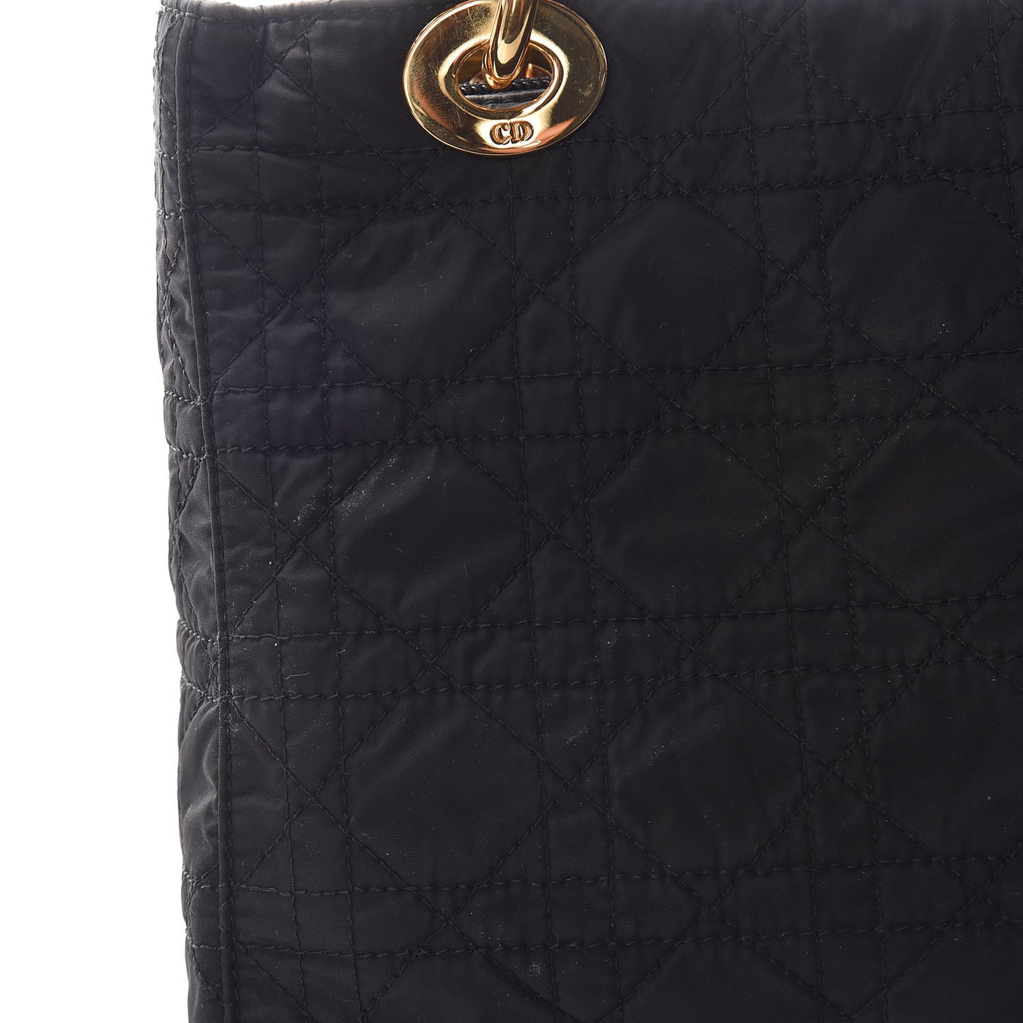 Nylon Cannage Medium Lady Dior Black