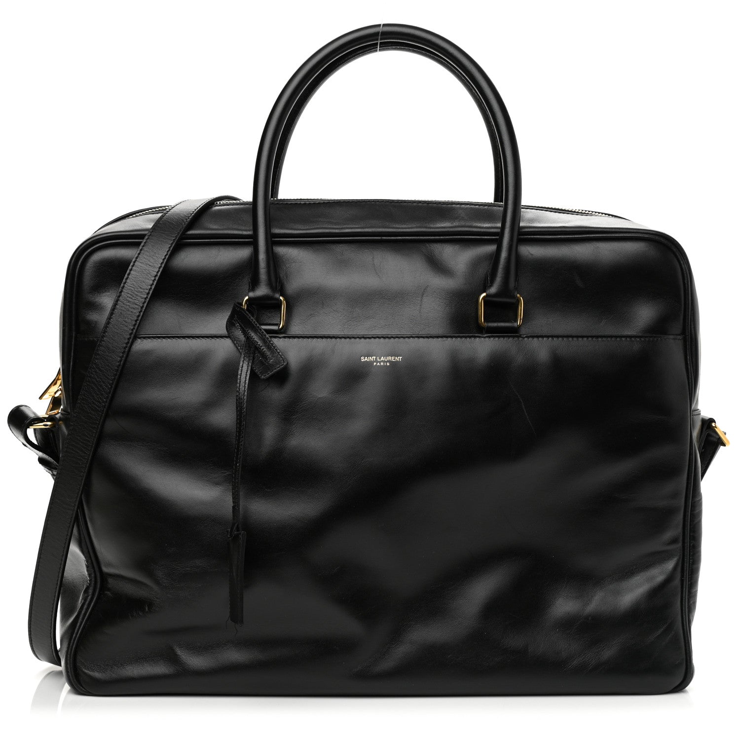 Saint Laurent Calfskin Small Classic Duffle Briefcase Black 1 of 13